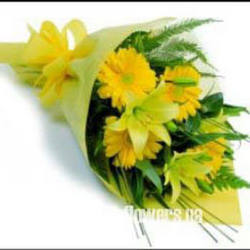 Bouquet Gerbera & Yellow Lily