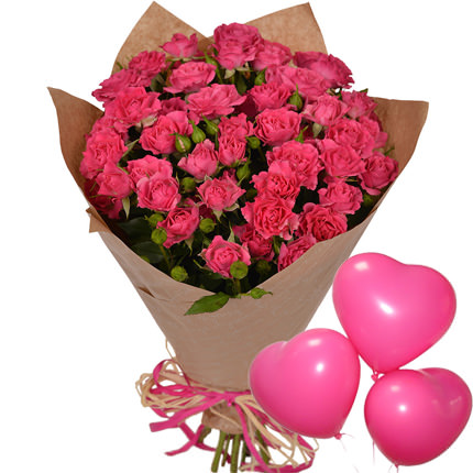 Bouquet "Charm" with balloons  - buy in Ukraine
