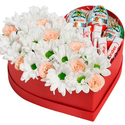 Цветы в коробке "Улыбнись!"  - купить в Украине