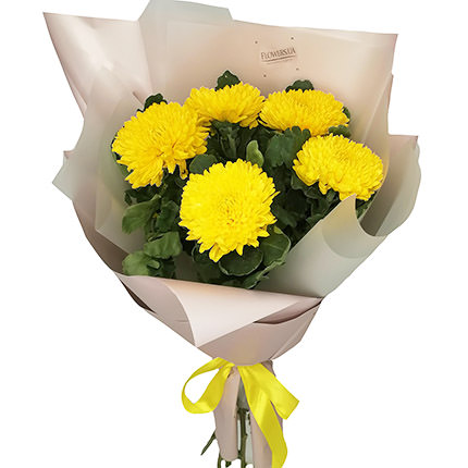 5 yellow chrysanthemums  - buy in Ukraine