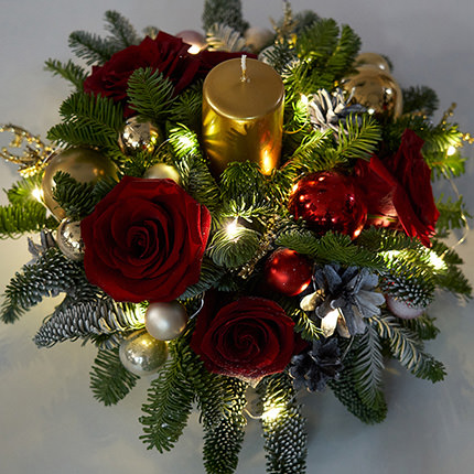 Composition with garland "Christmas Fairytale" – from Flowers.ua