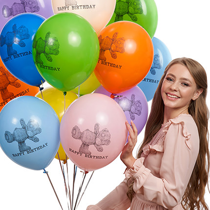 Collection of balloons "Birthday" (with Teddy) – from Flowers.ua