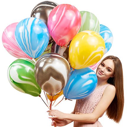 Collection of balloons "Multicolored mix" - 9 balloons  - buy in Ukraine
