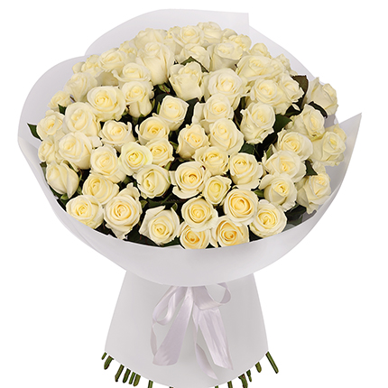 Акція! "51 біла троянда"  – придбати в Україні