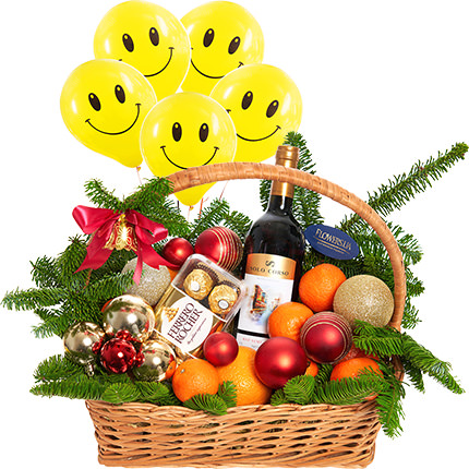 Basket "Holiday Magic!" + Collection of balloons "Smilies"   - buy in Ukraine