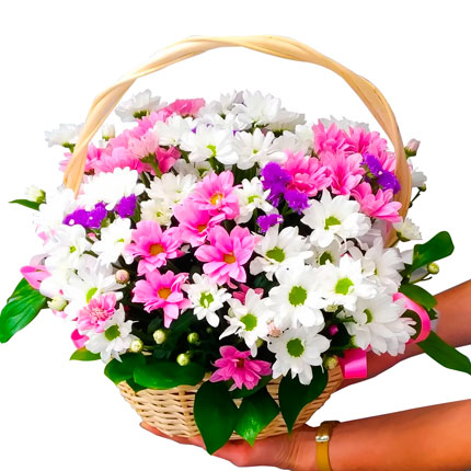 Basket of chrysanthemums "Bright glade"  – buy in Ukraine