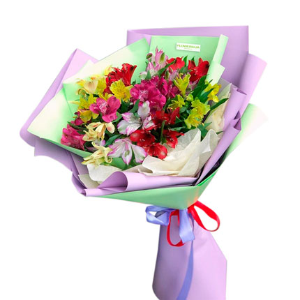 Bouquet "15 bright alstroemerias"  - buy in Ukraine