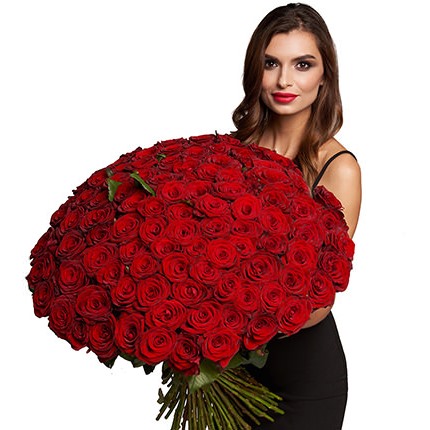 101 red roses 80 cm  - buy in Ukraine