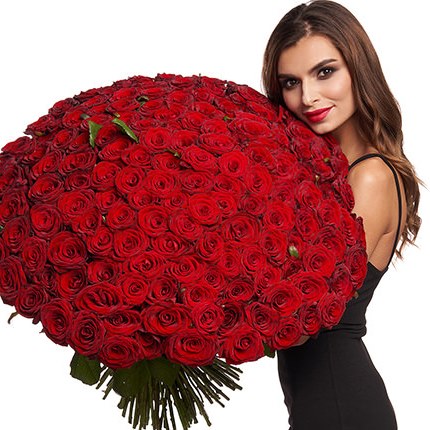 151 червона троянда 80 см  - придбати в Україні