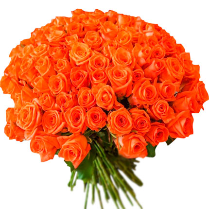 101 оранжевая роза (Кения)  – купить в Украине