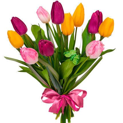 11 bright tulips  - buy in Ukraine