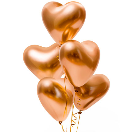 Фонтан шаров “Golden hearts” – быстрая доставка