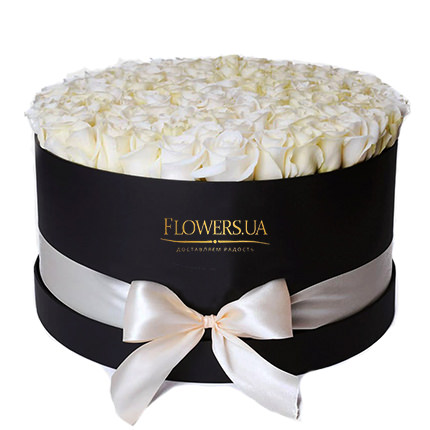 Flowers in a box "101 white roses"! – from Flowers.ua