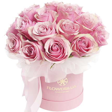 Цветы в коробке "19 роз Athena Royale"  – купить в Украине