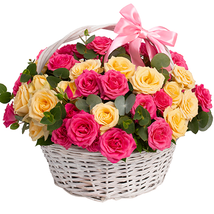 Basket "Pink whirlwind" – from Flowers.ua