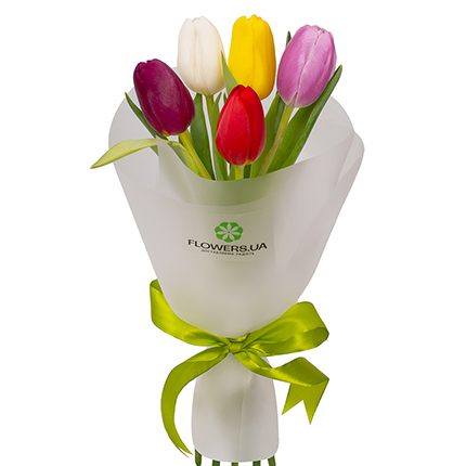 Bouquet "5 bright tulips"  – buy in Ukraine