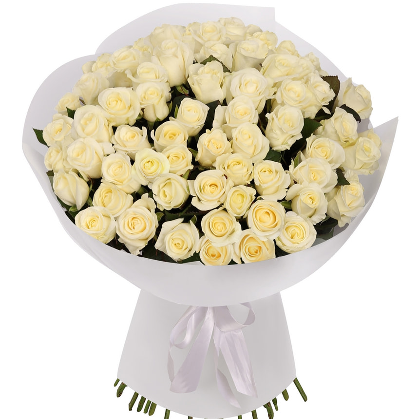 Букет з 51 білої троянди