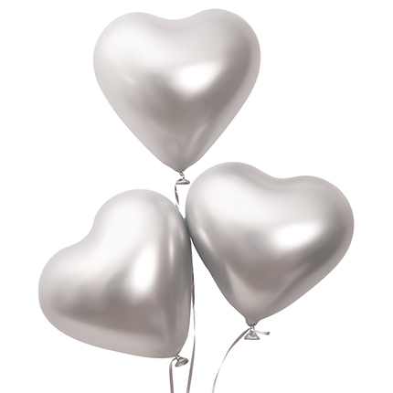 "Silver Heart" set of 3 balloons  – buy in Ukraine
