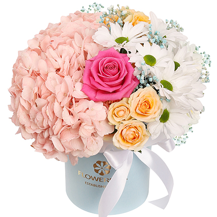 Квіти в коробці "Щастя не уникнути"  – придбати в Україні