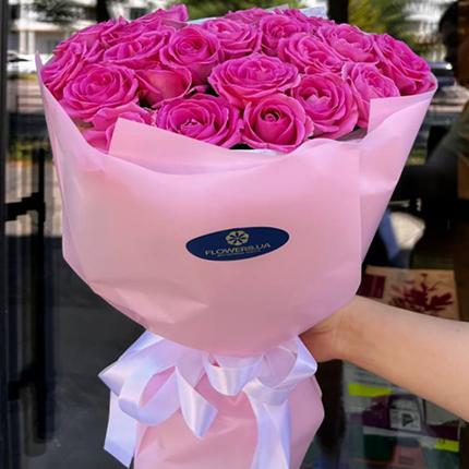 АКЦИЯ! 21 розовая роза  – купить в Украине