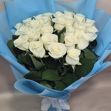 АКЦИЯ! 25 белых роз  – купить в Украине
