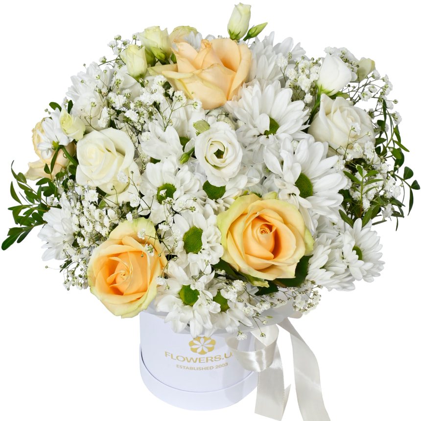 Flowers in a box "White silk"