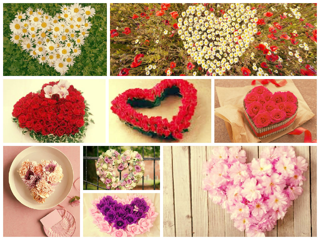 композиции из цветов в виде сердца