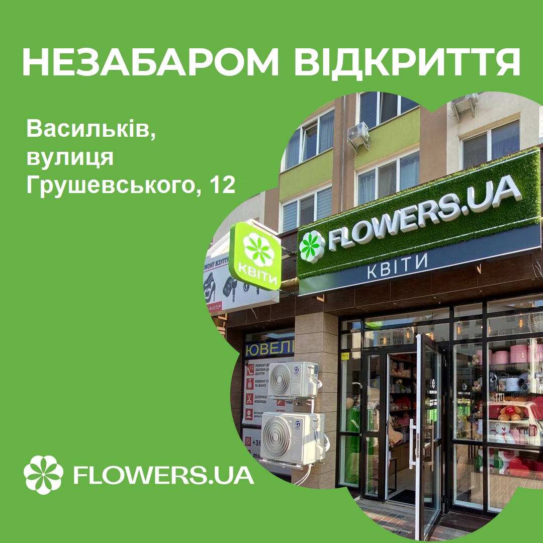 Магазин квітів FLOWERS.UA в місті Васильків, вулиця Грушевського, 12