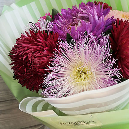 9 colorful asters – order with delivery