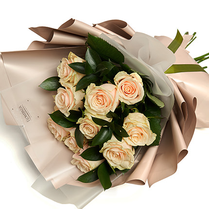 11 cream roses – order with delivery