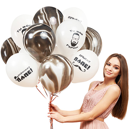 Collection of balloons "To the Best Dad!" - 5 balloons - order with delivery