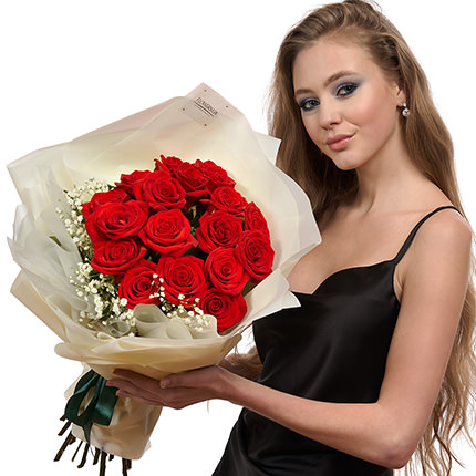 Букет "17 красных роз" - доставка по Украине