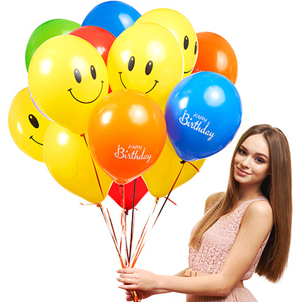 Collection of balloons "Happy Birthday" - 3 balloons - order with delivery