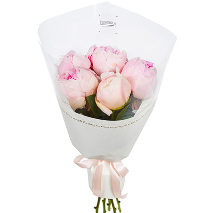 5 delicate peonies – order with delivery