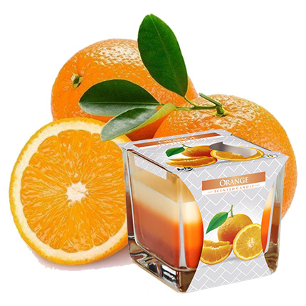 Three-layer candle "Orange" - delivery in Ukraine