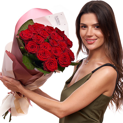 Букет "19 красных роз" – доставка по Украине
