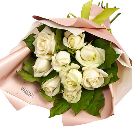 Bouquet "9  white roses" - order with delivery