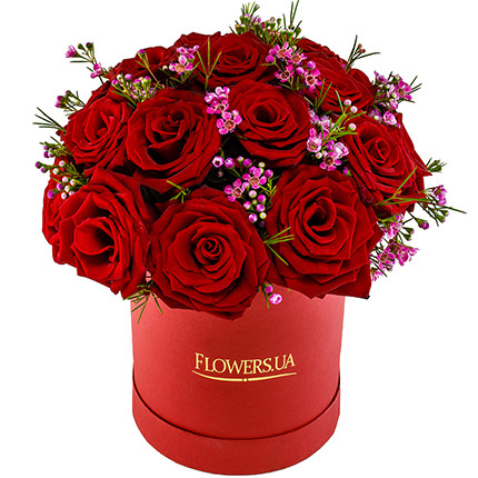 Flowers in a box "Fiery feeling" - order with delivery