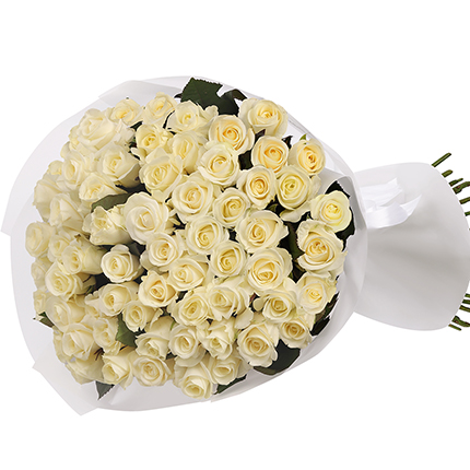 Stock! "51 white roses" - order with delivery