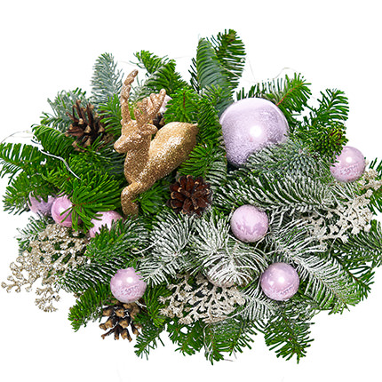 Composition with garland "Forest Deer" - order with delivery