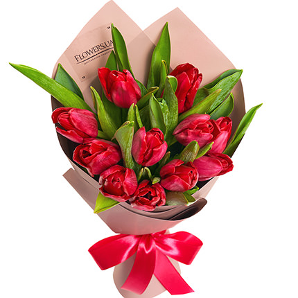 Букет "11 красных тюльпанов" - заказать с доставкой
