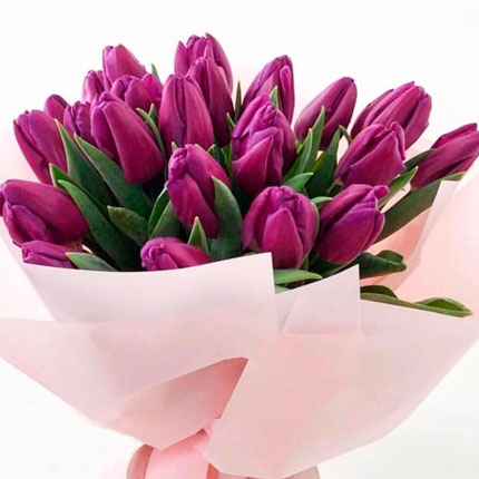 Bouquet "25 lilac tulips" – delivery in Ukraine