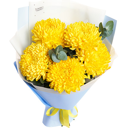 Букет "5 жовтих хризантем!" - доставка по Україні