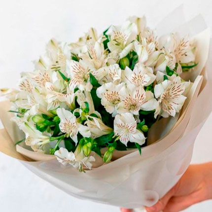 Bouquet "9 white alstroemerias" - delivery in Ukraine