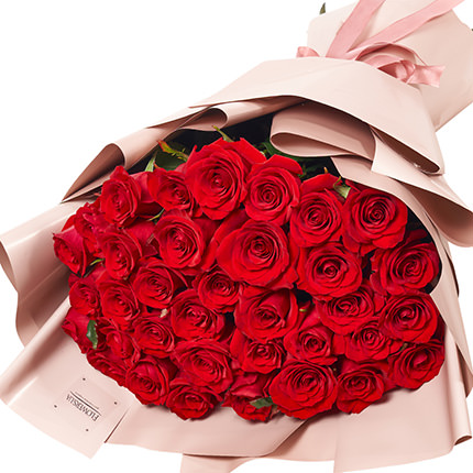 Букет в упаковці "35 червоних троянд!" - замовити з доставкою