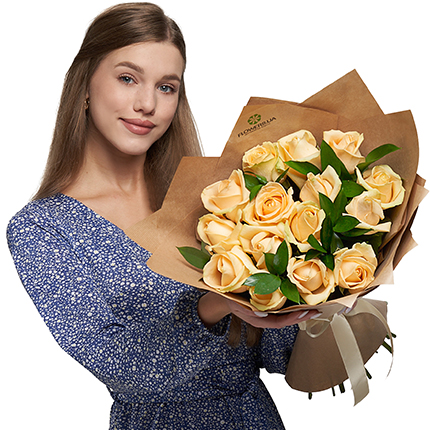 Букет "15 кремовых роз!" – доставка по Украине