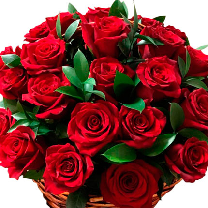 Корзина 35 красных роз - доставка по Украине