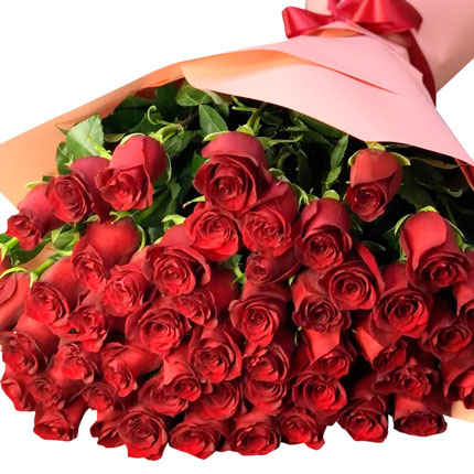 51 червона троянда 40 см (Кенія) - доставка по Україні