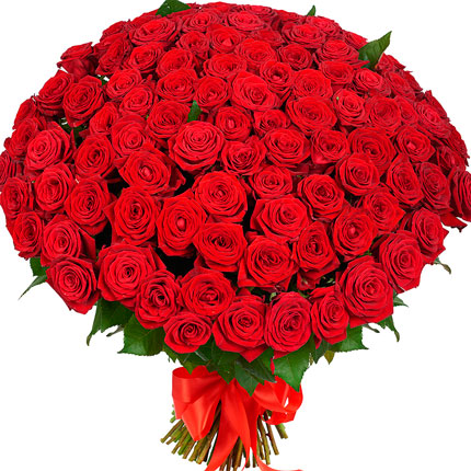 101 красная роза 80 см - заказать с доставкой