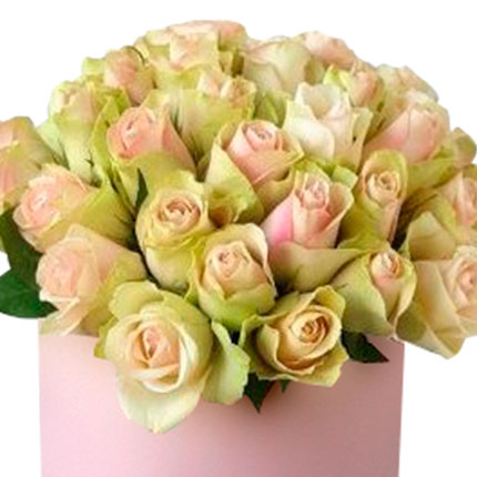 Цветы в коробке "35 роз Belle Rose" - доставка по Украине